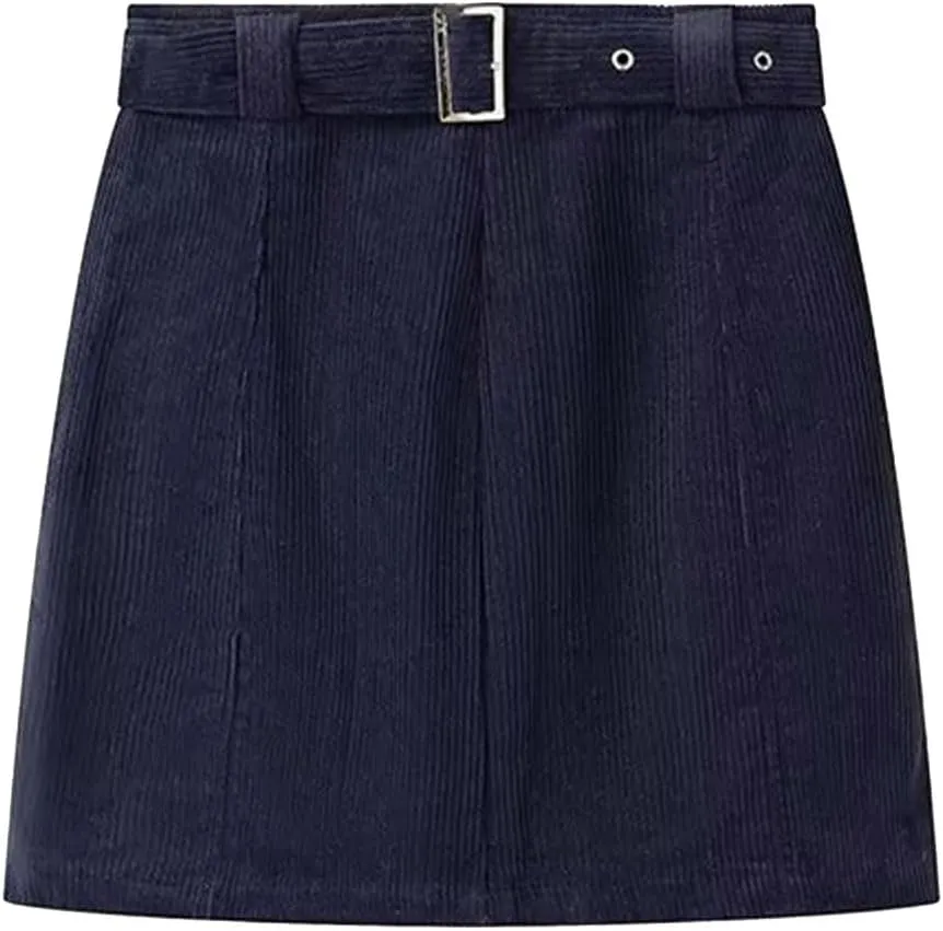 Women's Basic High Waisted Pencil Bodycon Corduroy Solid Short Skirt Casual Fashion Temperament Sexy Elegant Skirts