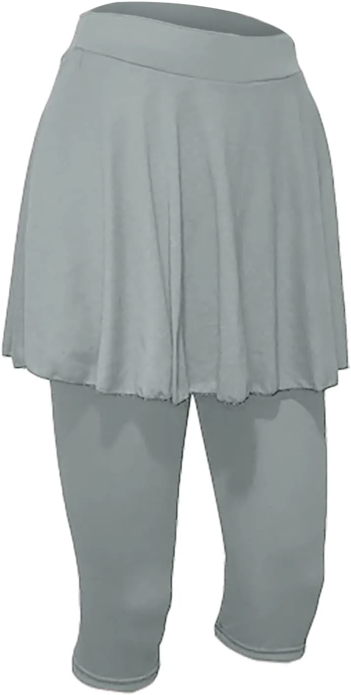 Womens Capri Yoga Legging with Skirts Women's Athletic Ruffle Skort with Leggings Golf Skirts Yoga Leggings