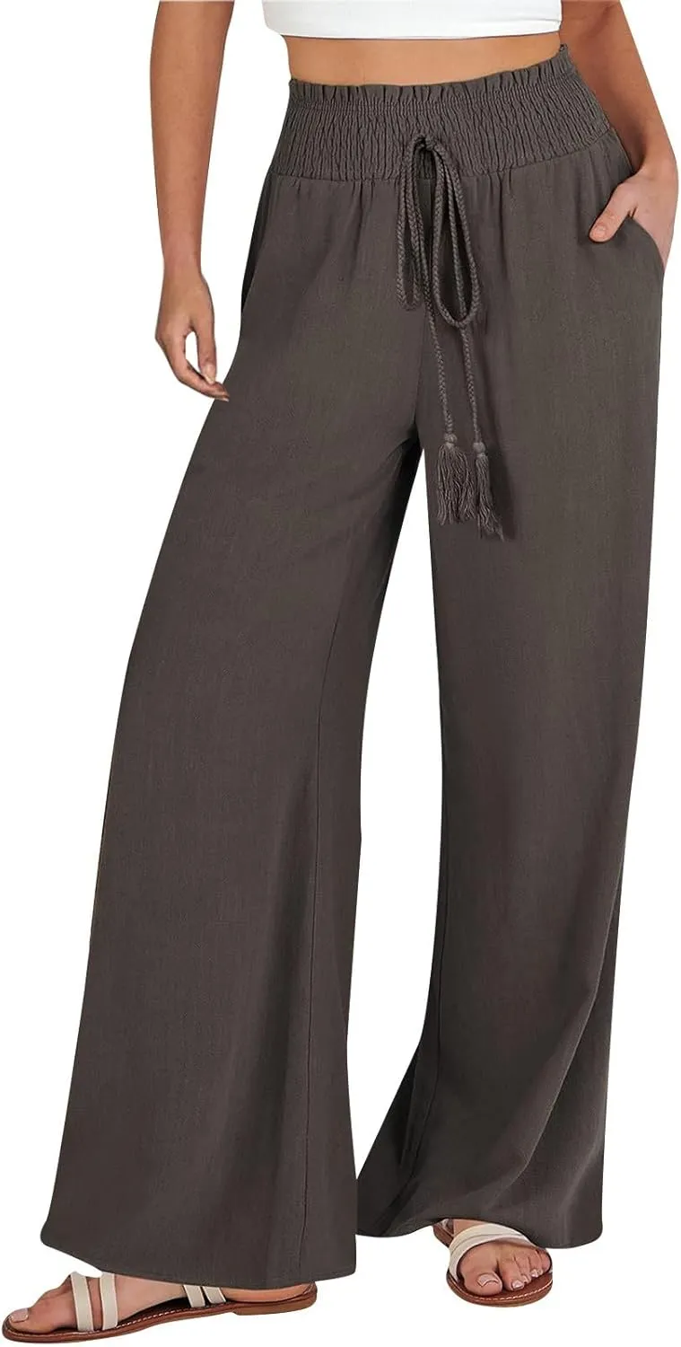 Women's Cotton Linen Summer Fashion Pants Low Waist Lounge Pants Slim Fit Pants Work Business