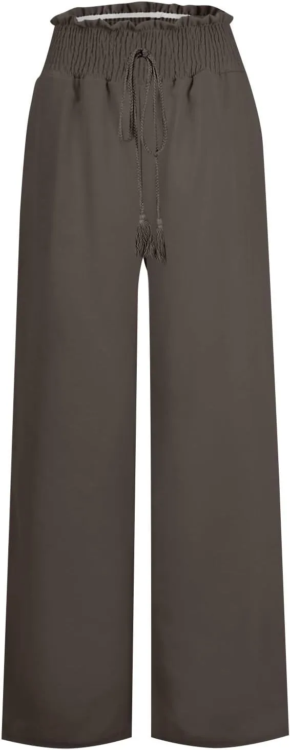 Women's Cotton Linen Summer Fashion Pants Low Waist Lounge Pants Slim Fit Pants Work Business