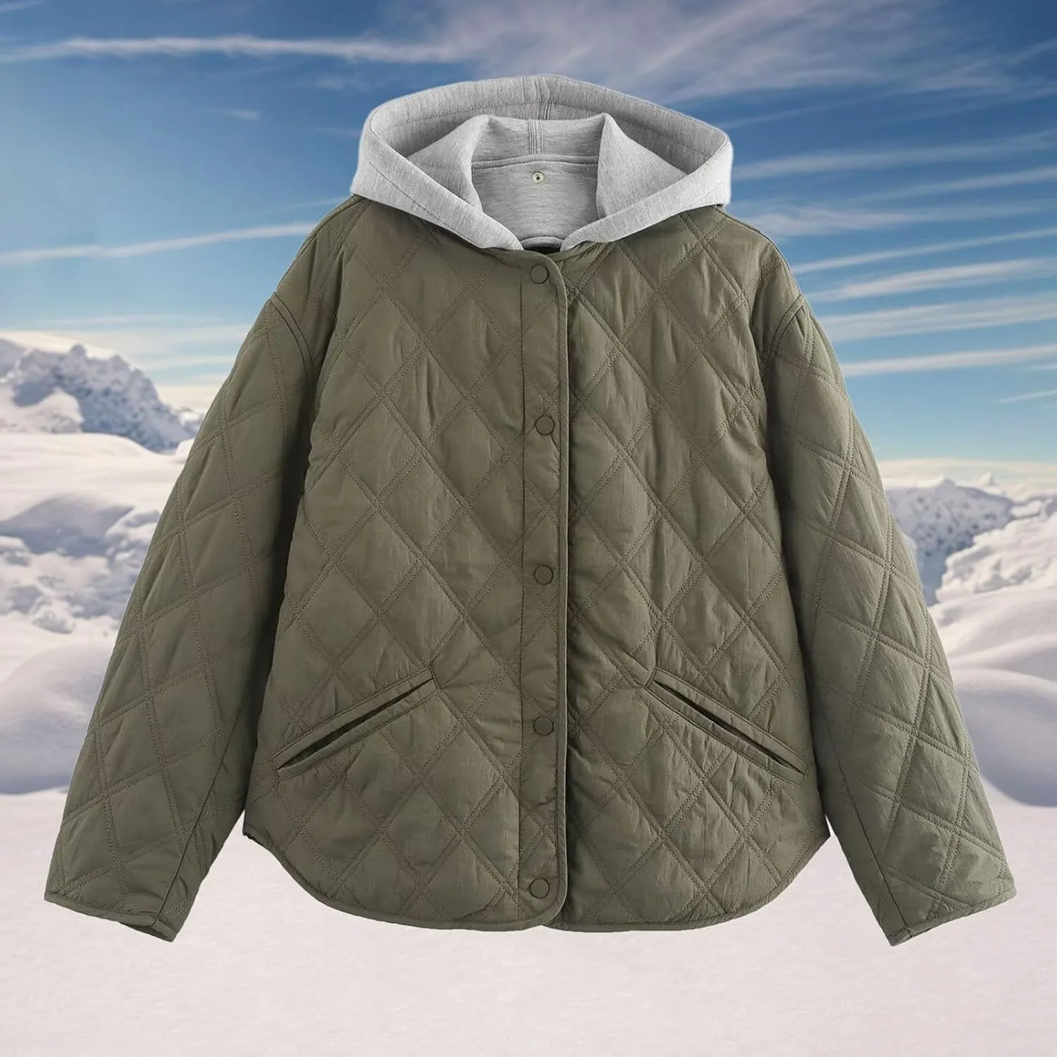 Womens Down Jacket Coat Solid Long Sleeve Padded Jacket Coat Fuzzy Sherpa Coat with Pockets