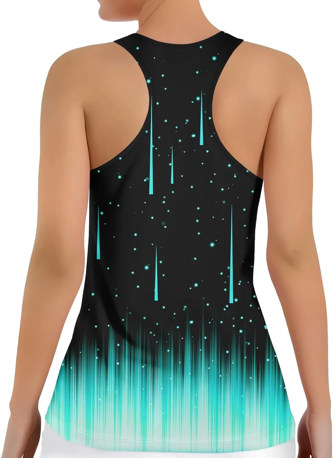 Womens Graphic Tank Tops Racerback Sleeveless Summer Heart Print Top