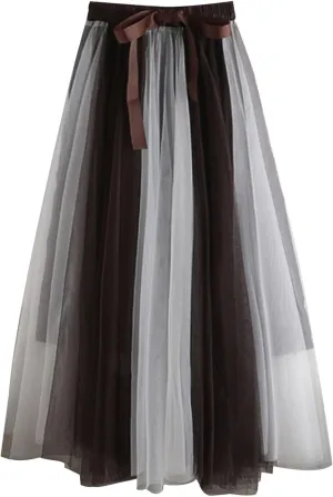 Women's Long Rainbow A Line Tulle Skirts High Waisted Pleated Flowy Fairy Skirt A Line Bridesmaid Wedding Midi Skirt