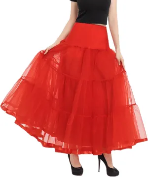 Women's Maxi Petticoat Tulle Skirt Ruffle Skirt Bustle High Waist Wedding Flowy A Line Fall Fashion Summer