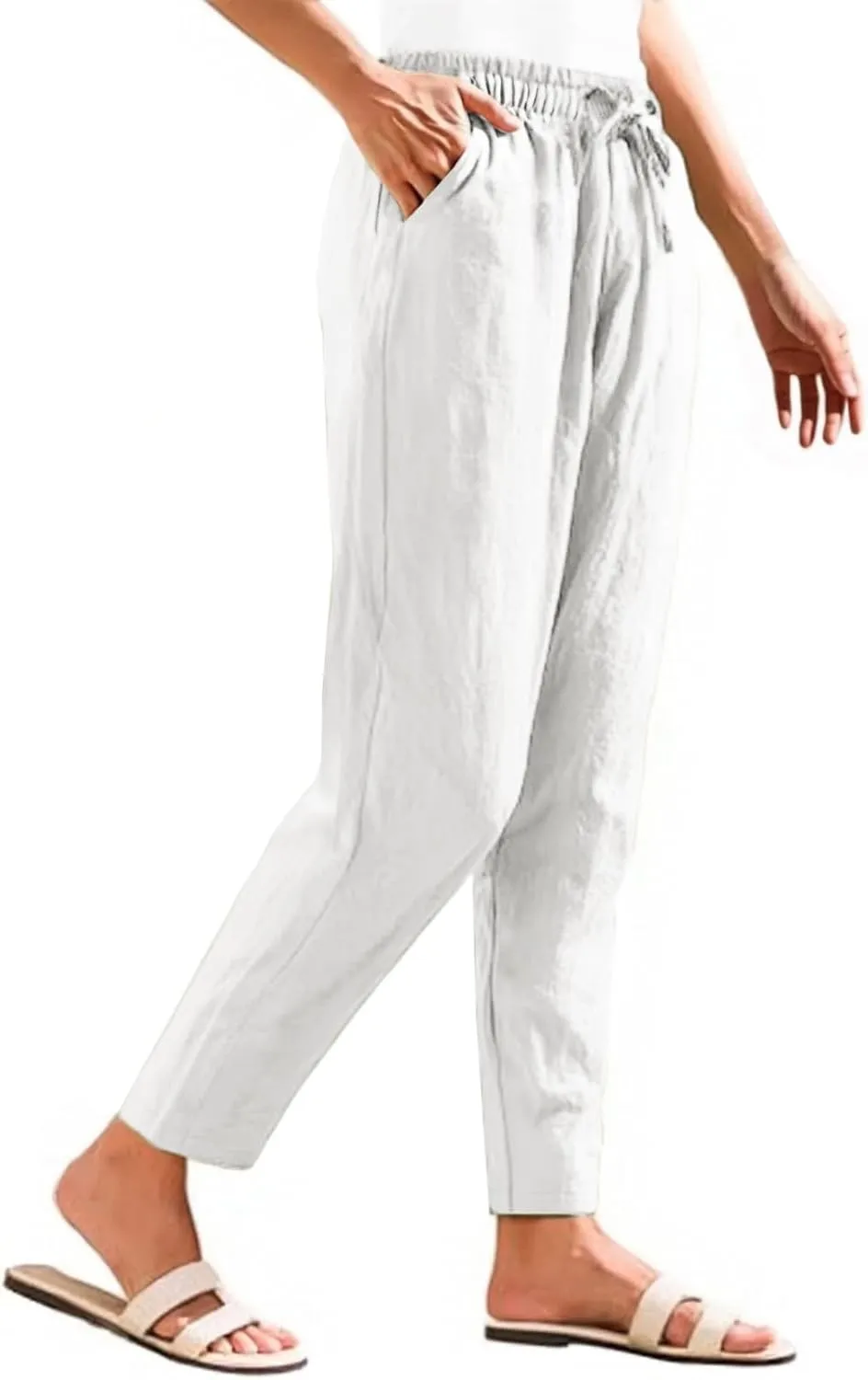 Women's Pants, Straight Leg Casual Everyday Linen Peasant Pants Sweatpants Lounge Plus