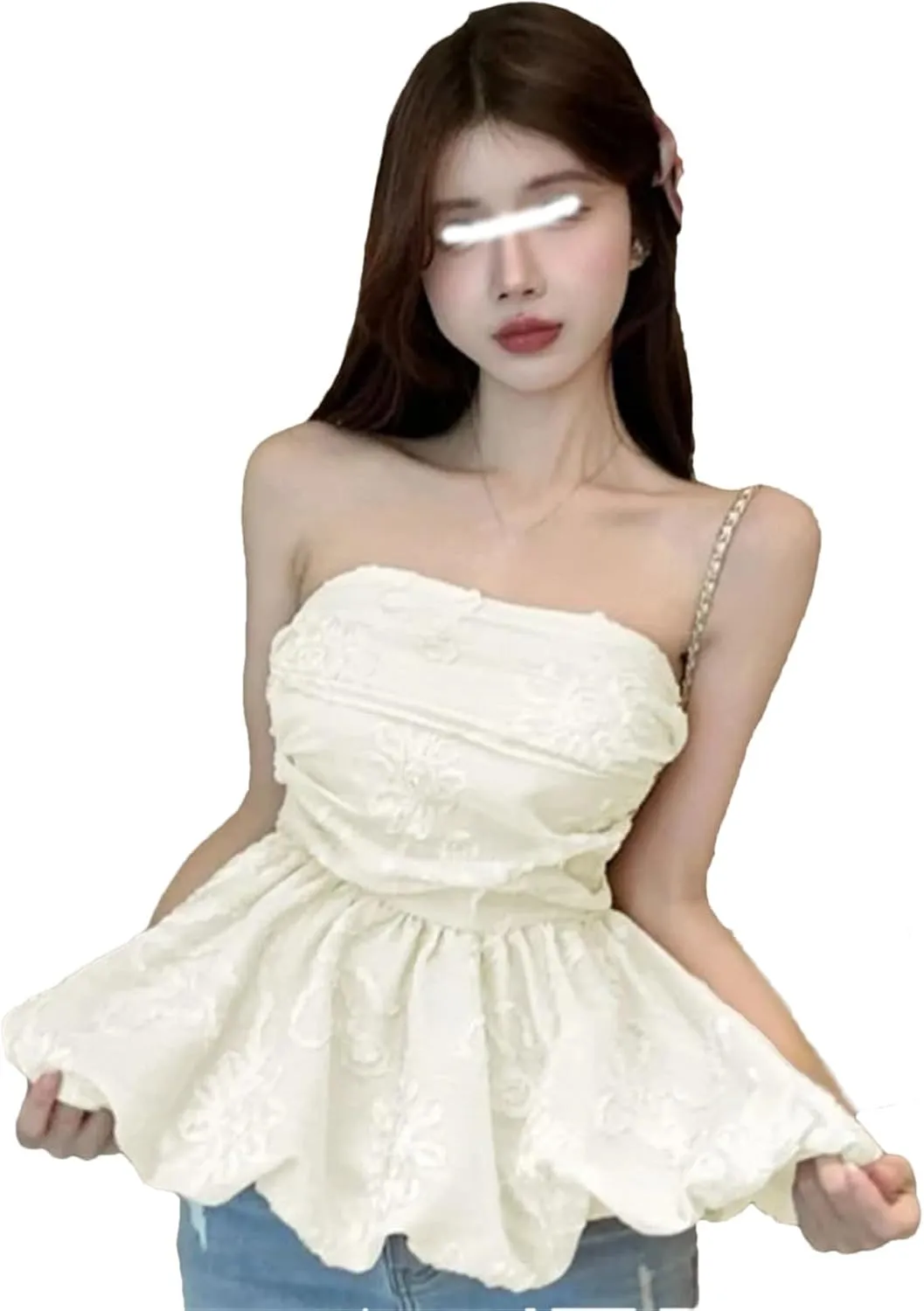 Women's Sexy Tube Top Navel Vest Pleated Korean Camisole