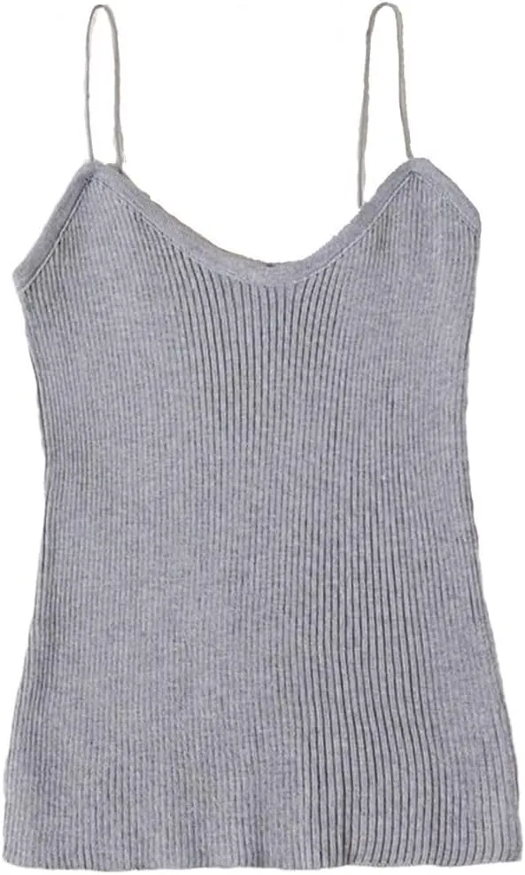 Women's Solid Color Sleeveless Slim Fit Elastic Camisole Top