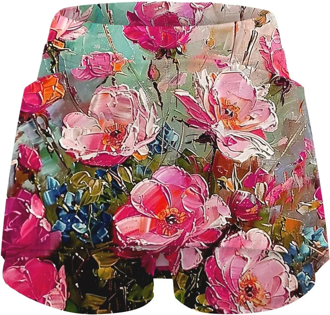 Women's Sports Skorts Floral Print Running Exercise Yoga Mini Skirt Workout Gym Athletic 2 in 1 Tennis Shorts Activewear 2024