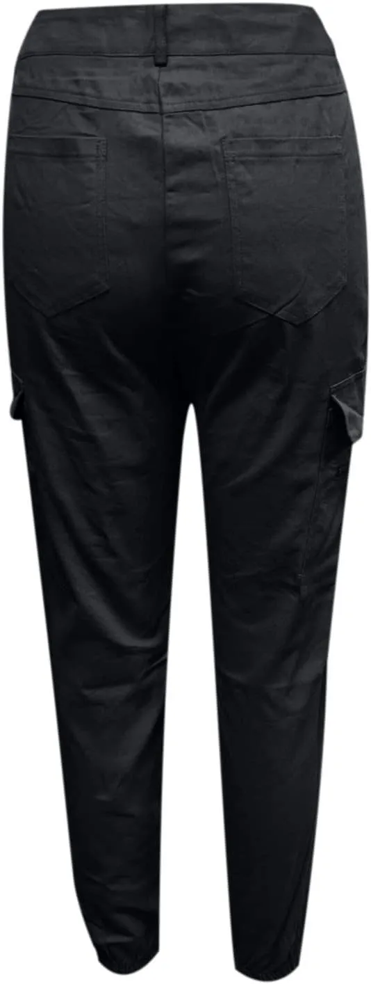 Women's Stretchy Tactical Cargo Pants High Waisted Casual Joggers Plus Size Skinny Trousers Cargo Pants with 6 Pockets