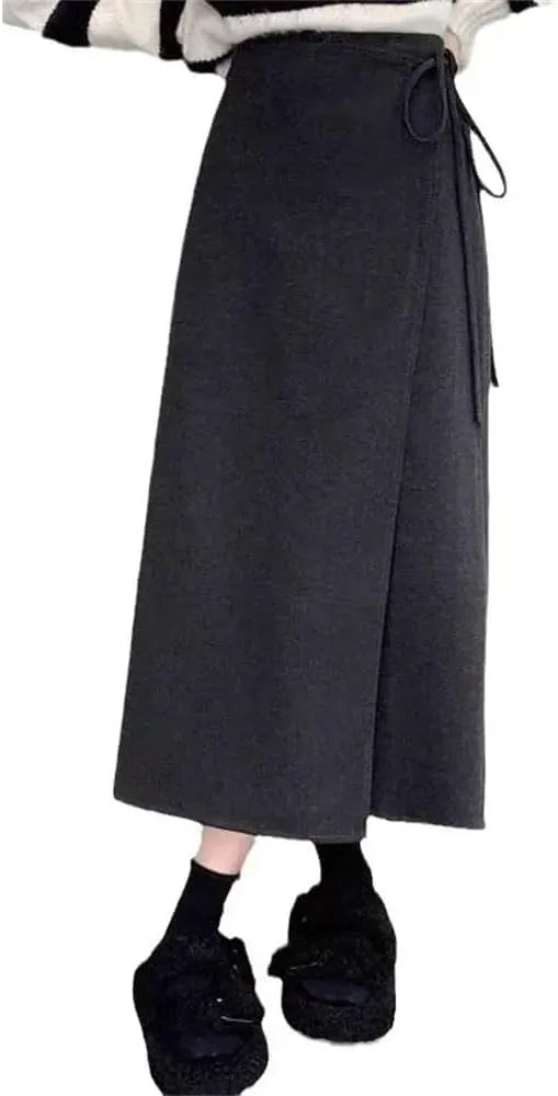 Women's Summer Slim Fit A-Line Skirt Fashion Loose Midi Solid Color Skirt