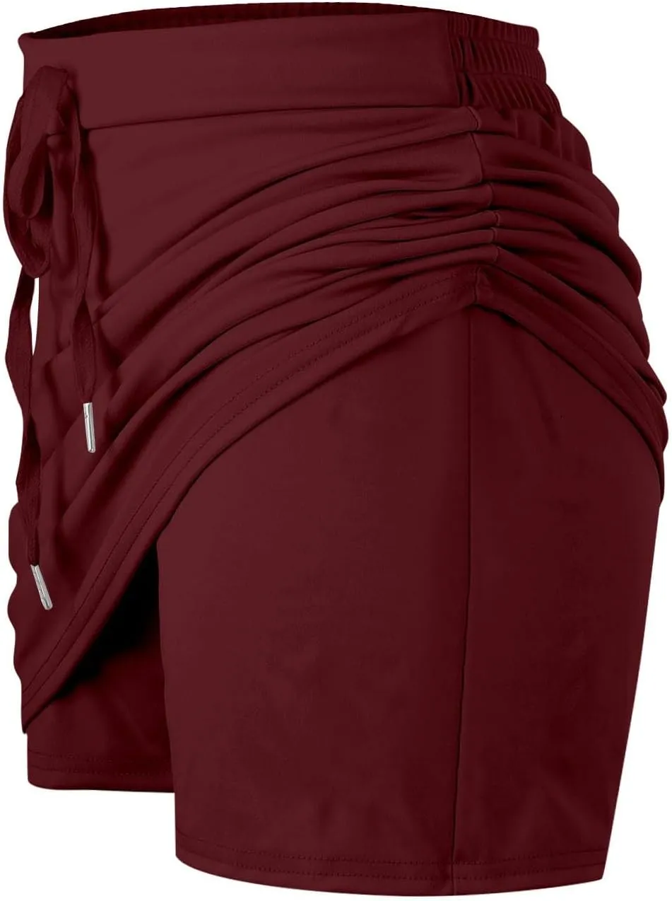 Women's Tennis Skirt with Pockets Athletic Golf Skirts for Women Womens Drawstring High Waist Skirt