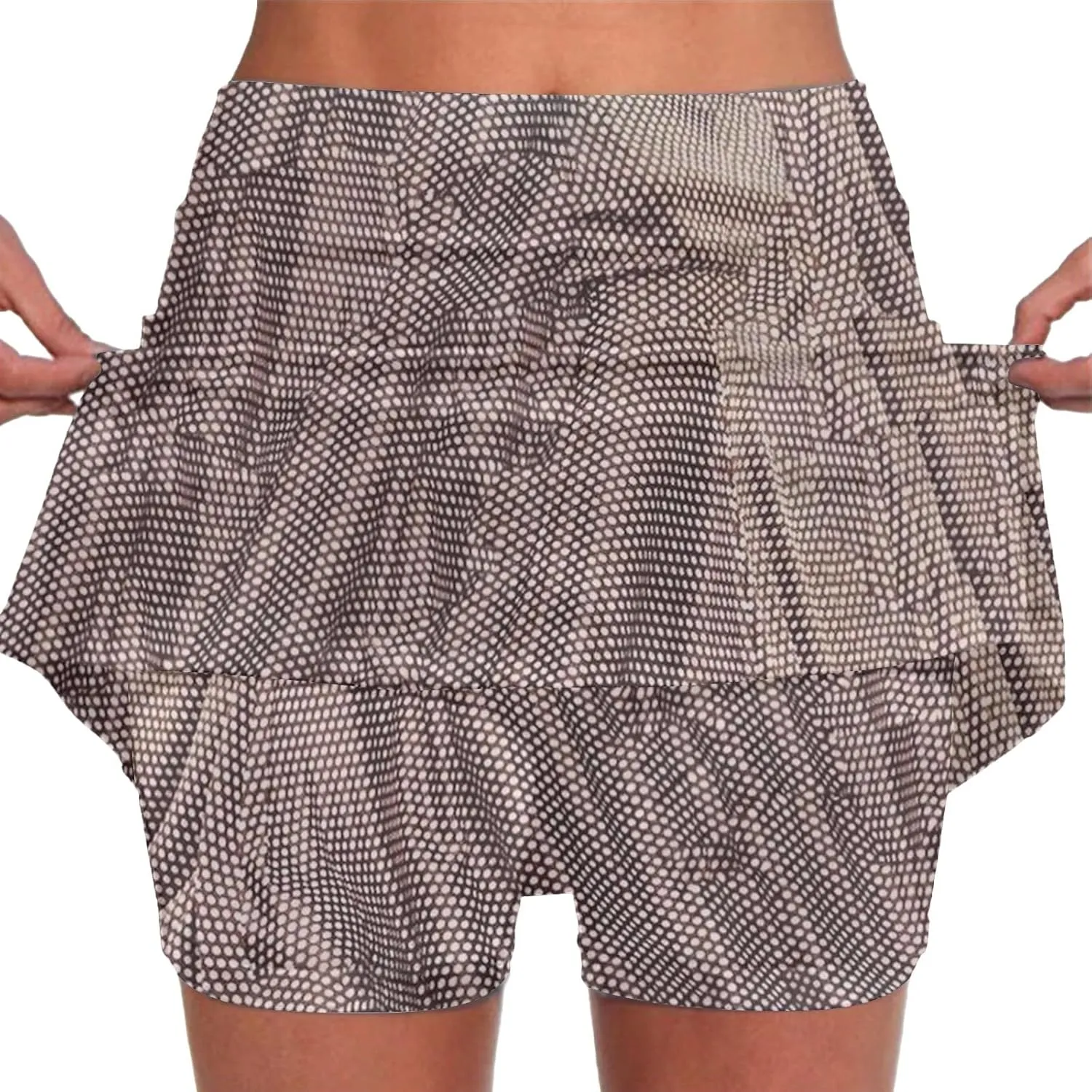 Women's Tennis Skorts Plus Size Polka Dot Printed Active Athletic Golf Skirts with Built in Shorts Workout 2 in 1 Activewear