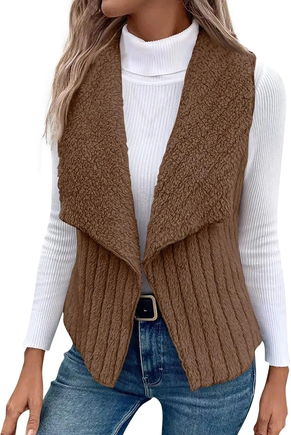 Womens Winter Coats Fashion Fall Winter Casual Solid Color Sleeveless Versatile Vest Jacket