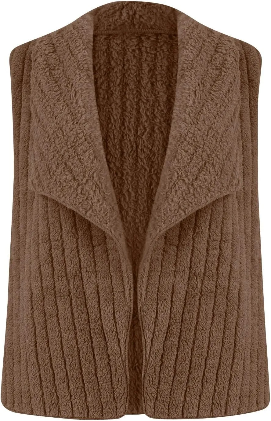 Womens Winter Coats Fashion Fall Winter Casual Solid Color Sleeveless Versatile Vest Jacket