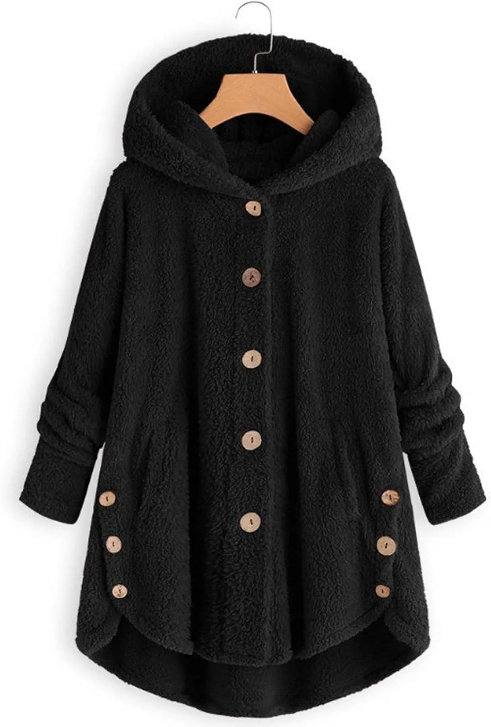 Women's Winter Warm Coat Jacket Outwear Cardigan Coat Double Sided Velvet Hooded Coat Open Front Cardigan, S-3XL