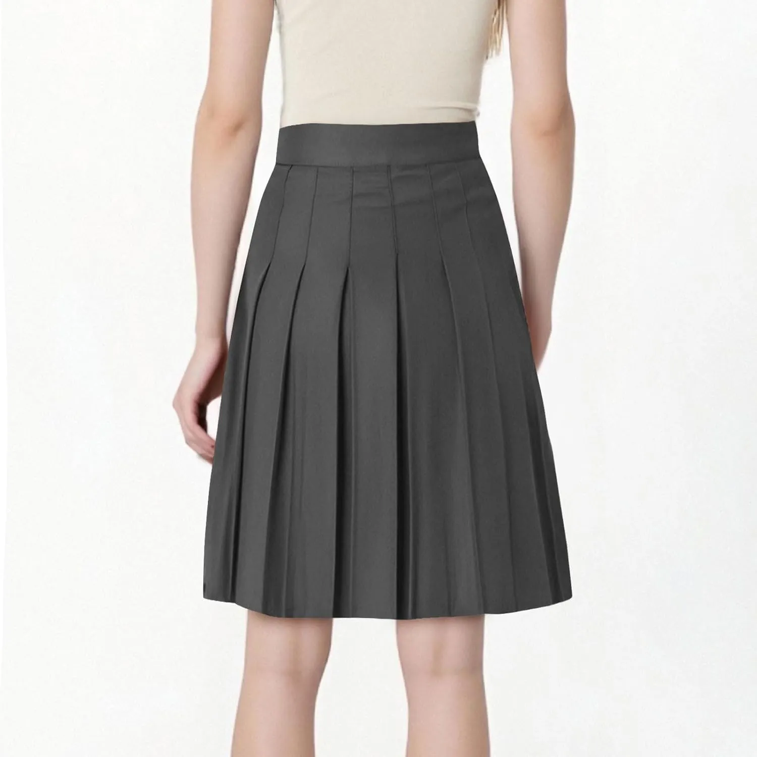 Xiaojmake Women Pleated A-Line Skirts Flowy Short Mini Basic Skirt High Waist School Uniform Tennis Cheerleader Skater Skirts