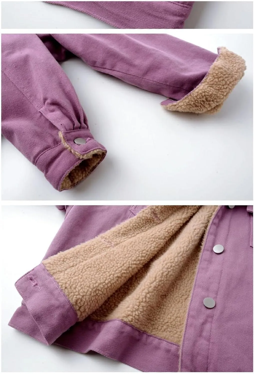 yardsong Denim Jackets for Women Winter Warm Fuzzy Fleece Lined Jean Coats Button Down Lapel Collar Trucker Outerwear