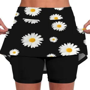 ZYXTIM Tennis Skirt for Women Athletic Skorts with Pockets Plus Size High Waist Tummy Control Stretch Quick Dry Mini Skirt